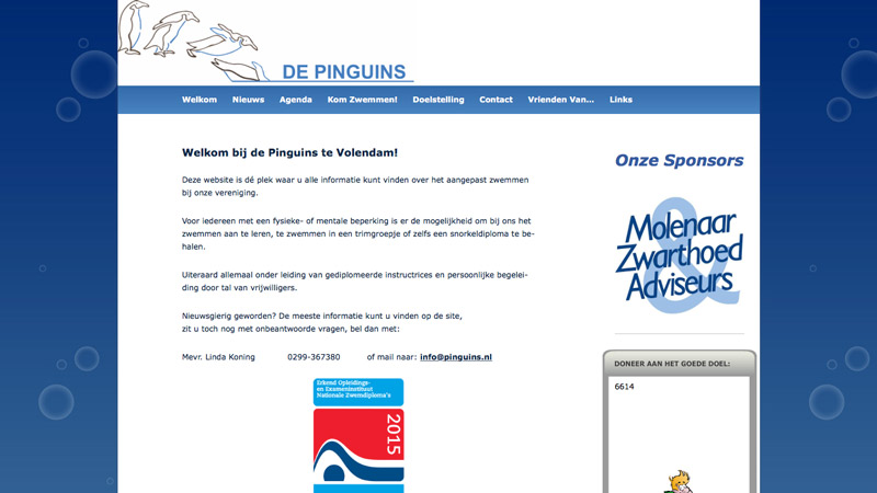 Screenshot Stichting De Pinguins